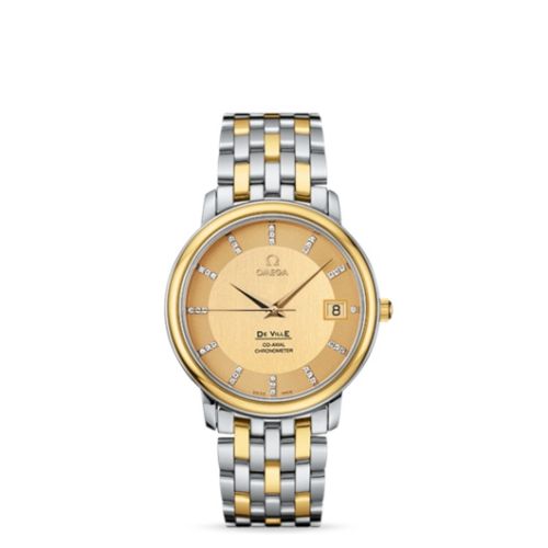 Omega De Ville Prestige Co-Axial 36.5 Stainless Steel / Yellow Gold / Champagne / Bracelet